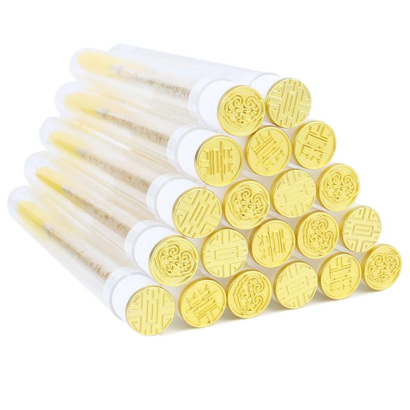 SenRocc 20pcs Mascara Wands Tube Reusable Lash Spoolies Gold Plate Tube Eyelash Brush Tubes Spoolies Lash Extension Brushes Applicators Makeup Tools (Gold Plate-MlX) - Image 1